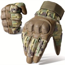 Tactical Gloves for Men - Touch Screen, Non-Slip, Full Finger Protection for Shooting, Airsoft, Military, Paintball, Motorcycle, Cycling, Hunting, Hik (Color: Camouflage, size: XL)