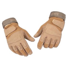 Tactical Gloves Military Combat Gloves with Hard Knuckle for Men Hunting, Shooting, Airsoft, Paintball, Hiking, Camping, Motorcycle Gloves (Color: Brown, size: medium)