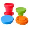 1pc Soft Silicone With Lid; Retractable Mini Folding Water Cup; For Outdoor Travel Hotel